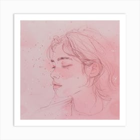 Pink Watercolor Painting Art Print