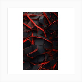 Abstract Black And Red Art Print