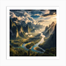 Sunrise In The Mountains 23 Art Print