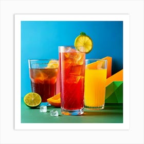 Firefly Bold Geometric Layers For Vibrant Soft Drinks 11161 Art Print