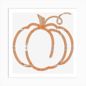 Fall Pumpkin Cute Thanksgiving Autumn Buffalo Plaid Pumpkin Art Print