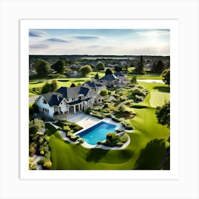 Aerial View Of A Golf Course 3 Art Print