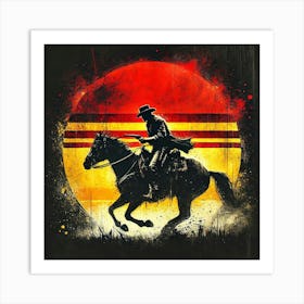 Cowboy riding horse Red Dead Redemption Póster