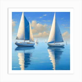 Sailboats Art Print