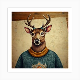 Deer Portrait 3 Art Print