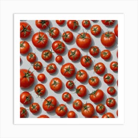 Tomatoes On A White Background 3 Art Print