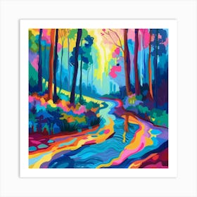 Rainbow In The Forest Art Print