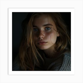 Portrait Of A Girl With Freckles 1 Art Print