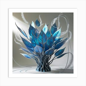 Blue Feathers Art Print