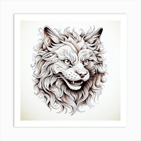 Wolf Head Tattoo Art Print