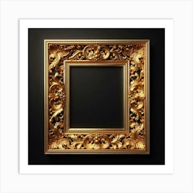 A golden frame with intricate carvings and flourishes, reminiscent of the Renaissance period, elegantly adorns the center of the canvas, inviting viewers to peer into a world of timeless beauty and artistic mastery. Art Print