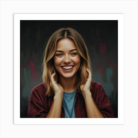 Portrait Of A Smiling Woman Art Print