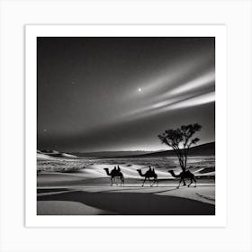 Camels In The Desert 1 Art Print