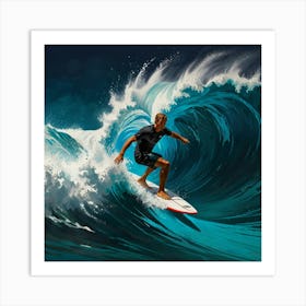 Surfer On The Wave Art Print