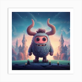 Monster With Horns Art Print