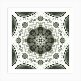 Watercolor Abstraction Gray Flower Art Print