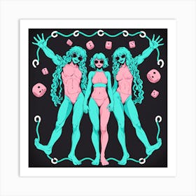 Three Girls In Bikinis 22 Art Print