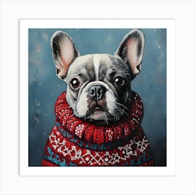 Christmas Frenchie 3 Art Print