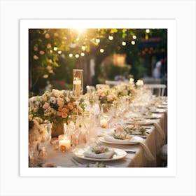 Table Setting For A Wedding Art Print