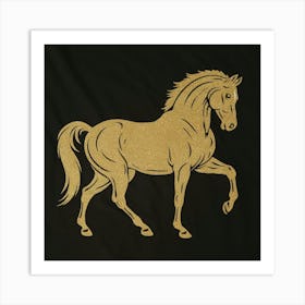 Golden Horse Art Print