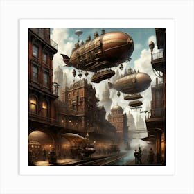 Steampunk Cityscapes Art Print