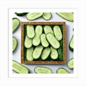 Cucumbers In A Wooden Box 1 Art Print