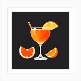 Orange Cocktail Art Print