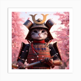 Samurai Cat 2 Art Print