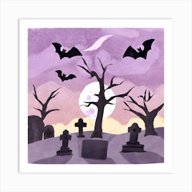 Watercolor Graveyard Art Print