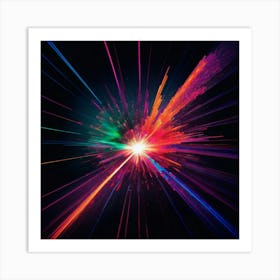 Laser Explosion Glitch Art Art Print