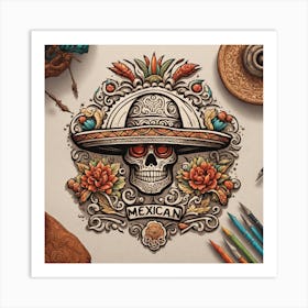 Mexican Skull 61 Art Print