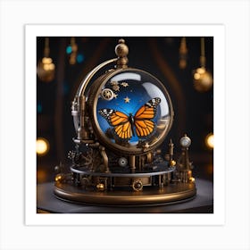Butterfly In A Glass Globe Art Print