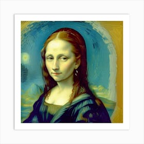 Mona Lisa’s Youthful Grace in Portrait Art Print