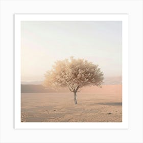 Single Tree In The Desert Art Print