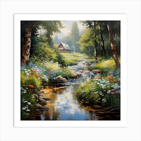 Tranquil Rivulet Reverie Art Print