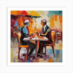 Couple At The Table Art Print