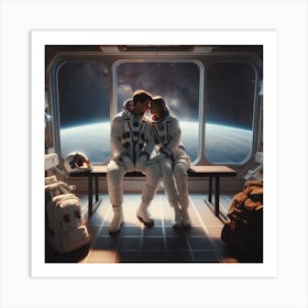 Couple In Space Art Print