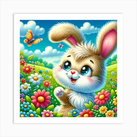 Bunny In The Meadow Art Print