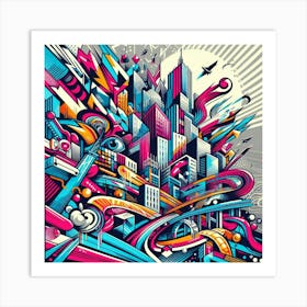 Abstract Cityscape 5 Art Print