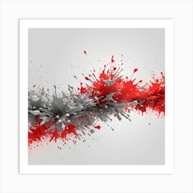 Abstract Red Splash Art Print