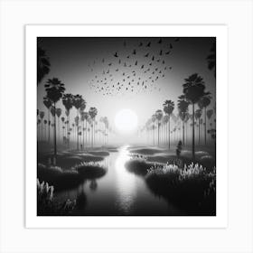 Black And White Landscape 10 Art Print