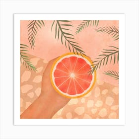 Grapefruit Square Art Print