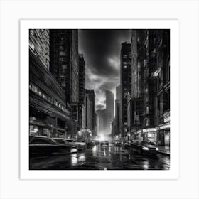 Black And White Cityscape 8 Art Print