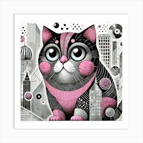 Sapphire Tread City Cat Art Print