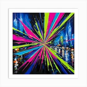 Neon Burst Art Print