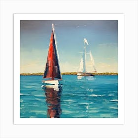 Sailboats On The Water Art Print