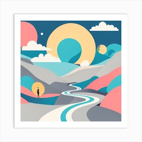 Abstract Landscape VECTOR ART 2 Art Print