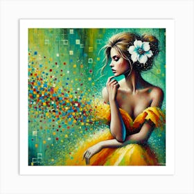 Girl In Yellow Dress Art Print