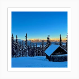 A Serene Polar Wilderness At Sunset Where The Gradient Of An Ethereal Blue Sky Clashes With The Coo (3) Art Print