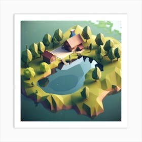 Low Poly Island Art Print